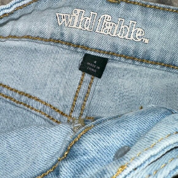 Light Blue Distressed Wild Fable Mini Skirt Women's 4 - Picture 6 of 6